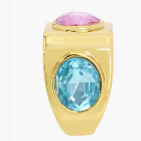 KURT GEIGER LONDON Triple Crystal Cocktail Ring Size 8 - Picture 4 of 6